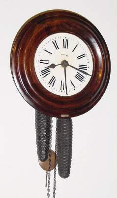 C.1870, German, 30-hour time and alarm wag timepiece. — Antique Clocks Price Guide