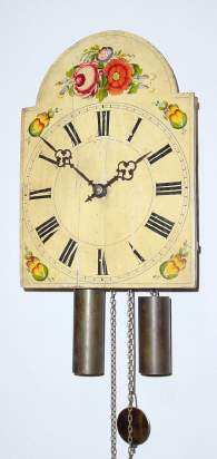 C.1860, German, 30-hour time and strike wag-on-wall, wooden dial. — Antique Clocks Price Guide
