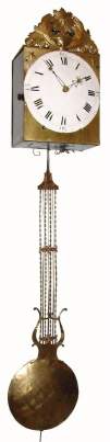 C.1820, French, Morbier, 2-Nested Bells, 2-Train, Clock (less weights), quarter strike, crown wheel rear hung pendulum with silk thread suspension. — Antique Clocks Price Guide