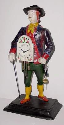 C.1980, Unsigned, Probably German, 30-hour clock peddler novelty timepiece. — Antique Clocks Price Guide