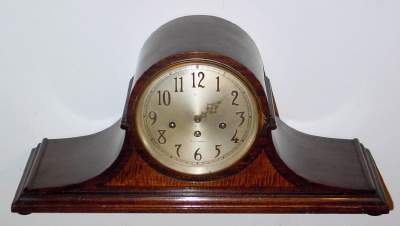 C.1928, Seth Thomas, Thomaston, Conn, CHIME CLOCK No. 79, mahogany tambour clock, with raised bronze numerals. — Antique Clocks Price Guide