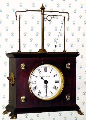 C.1970, Chas. Terwilliger /Horolovar Co, Bronxville, NY repro, IGNATZ FLYING PENDULUM clock , 8-day novelty clock. — Antique Clocks Price Guide