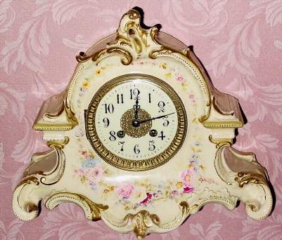 C.1900, French, Vincenti, 8-day time and strike porcelain mantel clock. — Antique Clocks Price Guide