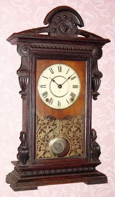 C.1886, Seth Thomas Clock Co., "CONCORD", from the City series, 8-day time and strike in an elaborate walnut case. — Antique Clocks Price Guide
