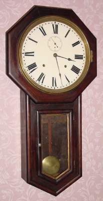 C.1905, Seth Thomas Clock Co., Thomaston, Conn, "WORLD", Octagon drop, 8-day time and strike in rosewood, with seconds hand. — Antique Clocks Price Guide