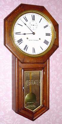 C.1905, Seth Thomas Clock Co., Thomaston, Conn., "WORLD" , 15-day, drop octagon timepiece. — Antique Clocks Price Guide