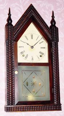 C.1850, Forestville Mfg. Co., (J. C. Brown), 8-day time and strike ripple steeple shelf clock. — Antique Clocks Price Guide