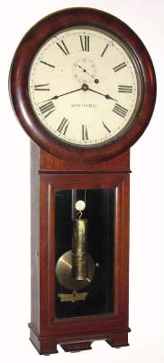 C.1885, Seth Thomas Clock Co., Thomaston, Conn., "Regulator No. 2", 8-day weight driven timepiece in mahogany. — Antique Clocks Price Guide