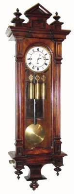 C.1880, Austrian, MARENZELLER, 3-Weight Grand Sonnerie wall clock, walnut case with original top. — Antique Clocks Price Guide