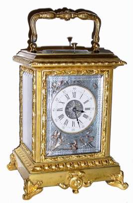 C.1875, French, A. Brocot, No. 1012. Brass Cased carriage clock, Grand Sonnerie. — Antique Clocks Price Guide