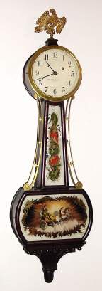 C.1919, Herschede Hall Clock Co., Cincinnati, Ohio, rare weight banjo, serial No. 7415, 8-day, for Bigelow, Kennard and Co., Boston. — Antique Clocks Price Guide