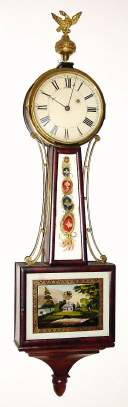 C.1830, Unsigned Boston area Banjo, weight driven, 8-day. — Antique Clocks Price Guide