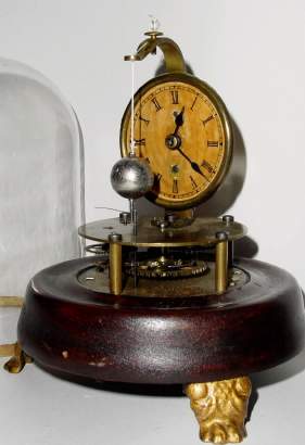 C.1878, Unsigned, but by either George W. Brown or W. N. Welch Mfg. Co., Forestville, Conn., 30-hour "Briggs Rotary" novelty timepiece with original dome. — Antique Clocks Price Guide