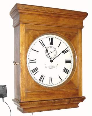 C.1910, Self Winding Clock Co., New York, For Washington Old Dominion Rail Road, Model 10-A Wall clock, in oak, type F movement. — Antique Clocks Price Guide
