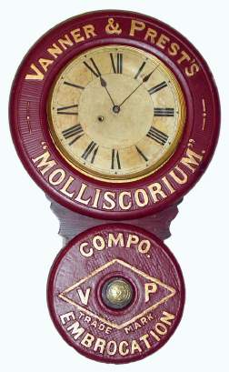 C.1890, Baird Clock Co., Plattsburgh, NY, "MOLLISCORIUM", advertising timepiece, 8-day. — Antique Clocks Price Guide