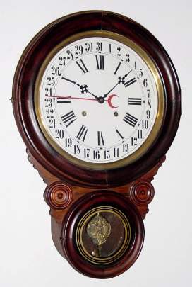 C.1900, E. Ingraham and Co., Bristol, Conn, STANDARD, wall calendar, made especially for Charles F. Adams of Erie, PA (Ingraham marketed the same model under their own label as the Dew Drop). — Antique Clocks Price Guide