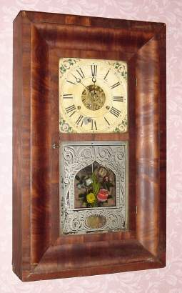 C.1840, Henry C. Smith, Plymouth, Conn, 30-hour time/strike/alarm OG shelf clock (3-weight). — Antique Clocks Price Guide