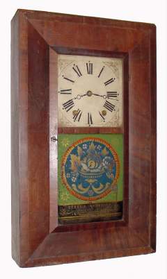C.1842, Terry and Andrews, Bristol, Conn, Wooden Works, 30-hour, Bevel Front shelf clock in mahogany with a Beals, Haymarket Square, Boston, label. — Antique Clocks Price Guide