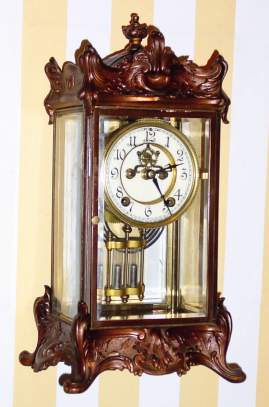 C.1911 New Haven Clock Co., "Thoreau", 8-day time/strike crystal regulator. — Antique Clocks Price Guide