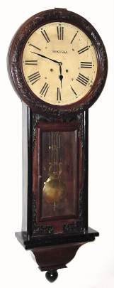C.1910, Japan, Seikosha, HOTEL REGULATOR , large wall clock, time and strike, with lyre pendulum. — Antique Clocks Price Guide