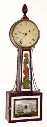 C.1840, Boston Area Weight banjo, unsigned, complete, as-found, — Antique Clocks Price Guide
