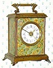  C.1890, French, Japy Freres, Grand Prix de l'Horologerie-1878, souvenir caliber, pendulette, portable clock with Oriental decorations, one day w/alarm. 