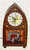  C.1948, Haddon Products, Inc, Chicago, Ill, 110v, THE MOTHER, electric timepiece and night light, with rocking mother before the fireplace below dial. 