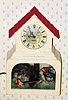  C.1948, Haddon Products, Inc, Chicago, Ill, 110v, THE TEETER TOTTER, electric timepiece with lighted animation below dial. 
