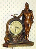  C.1950, United Electric Clock Corp, Brooklyn, NY MAJORETTE, 110v, timepiece, with red tipped baton spinning in the girls right hand over the clock. 