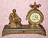  C.1900, New Haven Clock Co., "Brennus" , 8-day time/strike figural clock, cast white metal with painted finish. 