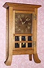  C.1913, New Haven Clock Co., New Haven, Conn, SAN PEDRO, oak cased mantle clock in the Mission or Arts and Crafts style, 8-day time and gong strike. 