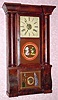  C.1850, Birge, Peck and Co., Bristol, Conn, 8-day time/strike column and cornice shelf clock. 