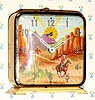  C.1951, E. Ingraham and Co., Bristol, Conn, "Roy Rogers" , 30-hour novelty alarm timepiece (Roy rocks on his horse while clock runs).