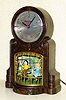  C.1950, MasterCrafters Clock Corp, Chicago, Ill SWINGING PLAYMATES, Model 551, 110v timepiece, a boy and girl swinging side by side, each the opposite direction of the other. 