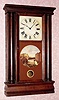  C.1840, Harris and Wilcox, Troy, NY, 30-hour time/strike wood movement half column shelf clock. 