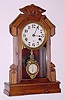 C.1890, Wm L. Gilbert, Winsted, Conn, Kitchen Clock, mixed walnut and poplar case, 30-hour time and strike. 