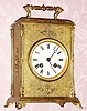  C.1884, French, Japy Freres, 8-day time and strike, portable boudoir clock, brass veneered. 