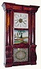  C.1850, J. C. Brown, Forestville Mfg Co., 8-day 2-wt, time and strike column and cornice shelf clock. 