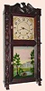  C.1837, Eli Terry, Jr, and Co., Terrysville, Conn, 8-day time and strike wood movement carved column and eagle splat shelf clock, 2-deck with beveled doors. 