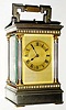  C.1900, French, Drocourt, Brass Cased Carriage clock, time, strike and repeat in a two-tone Angle Riche case and with gilt engine turned dial mask. 