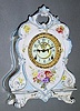  C.1895, Ansonia Clock Co, NY, Royal Bonn, "No. 504", porcelain china clock, clean and running. 