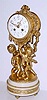  C.1890, French, Ph. Blonde, Paris, 3-Cherubs mantel clock, gilt spelter and marble. 