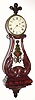  C.1833, Joshua Seward, Boston, Mass., 8-day Lyre or Elegant Harp Pattern wall timepiece, weight driven. 
