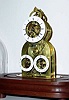  C.1855, French, Time and Calendar Skeleton clock, under glass dome. 
