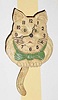  C.1937, Lux Clock Mfg. Co., Waterbury, Conn., "Cat D243", 30-hour novelty timepiece, white/tan.