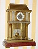  C.1895, French, Marti and Cie, "Cooking Pot", 8-day time/strike industrial series mantel clock in the form of a French chateau fireplace. 