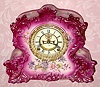  C.1901, Ansonia Clock Co., NY, "Review" , 8-day time/strike porcelain mantel clock. 