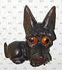  C.1932, German, Oswald, Carved Wood SCOTTY, one day novelty, time indicated by the position of the eyes. 