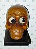  C.1932, German, Oswald, Carved Wooden SKULL, one day novelty, time indicated by the position of the pupils of the eyes. 