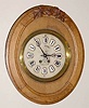  C.1890, French, Picture Frame Clock, oak frame with carved leaves at top, with alabaster dial and signet numerals, gong strike, 8-day. 